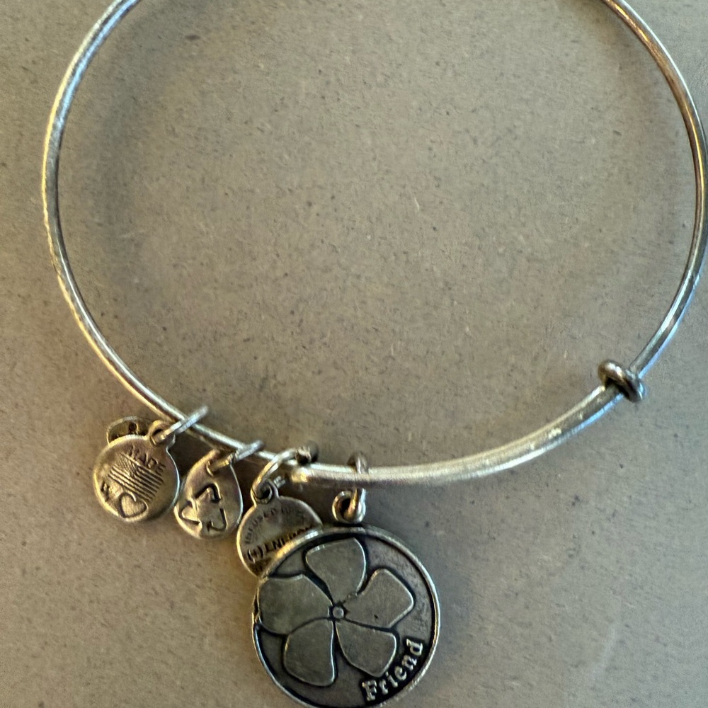 Alex and Ani Gold Charm Bracelet with Flower Design